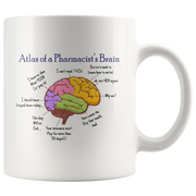 Atlas of A Pharmacist's Brain Coffee Mug 11 oz - Pharmacy Gift Mug - Panvola