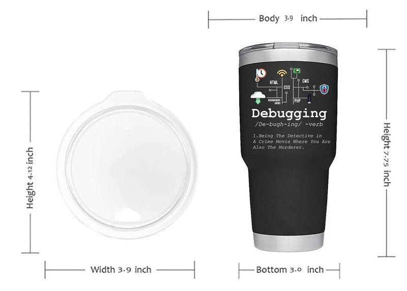 Debugging Definition Computer Programmer Coder Vacuum Insulated Tumbler.