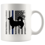 Corgi Police Thin Blue Line Flag Gift Idea Ceramic Coffee Mug 11 oz.