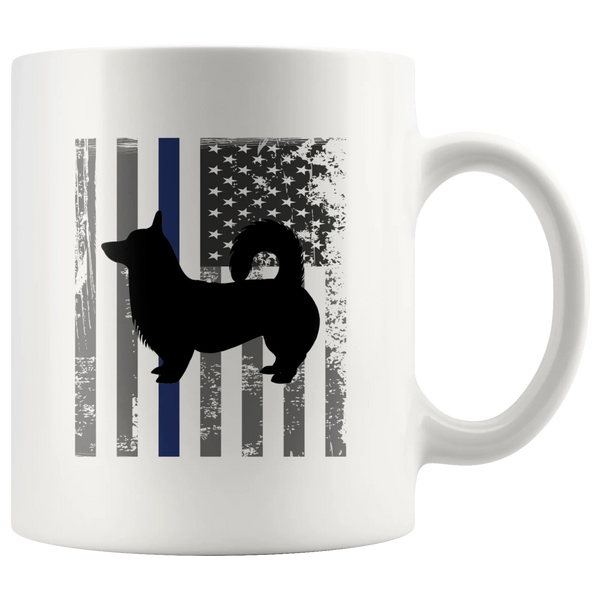 Corgi Police Thin Blue Line Flag Gift Idea Ceramic Coffee Mug 11 oz