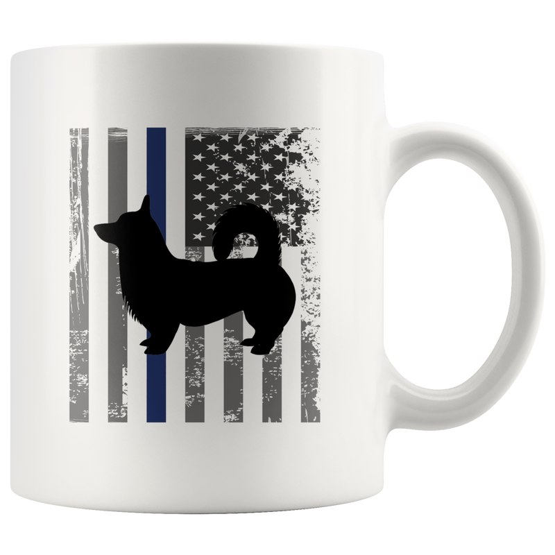 Corgi Police Thin Blue Line Flag Gift Idea Ceramic Coffee Mug 11 oz.