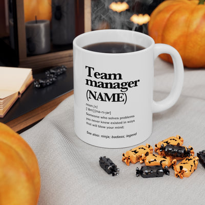 Personalized Team Manager Definition Coffee Ceramic Mug 11oz White
