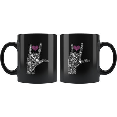 I Love You Mug Different Languages ASL Ceramic Mug