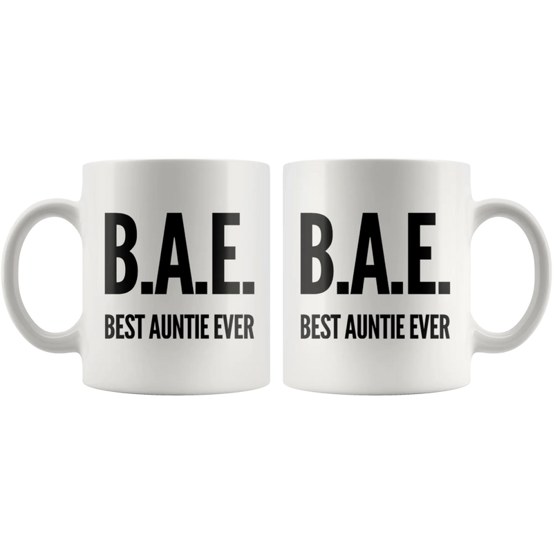 BAE Best Auntie Ever For Aunt From Niece Nephew Sister Coffee Mug 11oz White - Panvola