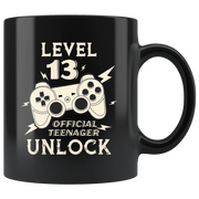 Level 13 Official Teenager Unlock Gamer Controller Ceramic Coffee Mug 11oz - Panvola