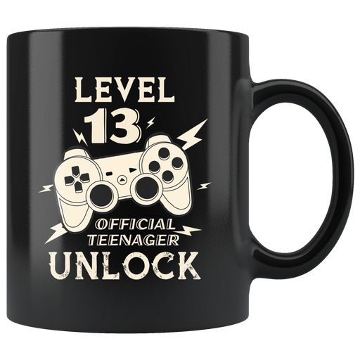 Level 13 Official Teenager Unlock Gamer Controller Ceramic Coffee Mug 11oz - Panvola