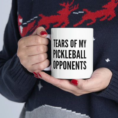 Personalized Tears of My Pickleball Opponents Sports Player Coffee Mug Customized Ceramic Cup 11oz White