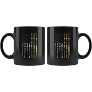 Patriotic Gifts Camouflage American Flag Veteran Thank You Appreciation Black Mug 11 oz - Panvola