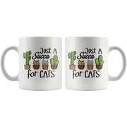 Just A Succa For Cats Succulent Cactus Gardener Appreciation Coffee Mug 11 oz - Panvola