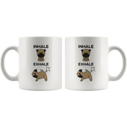 Inhale Exhale Farting Bulldog Funny Coffee Mug - Panvola