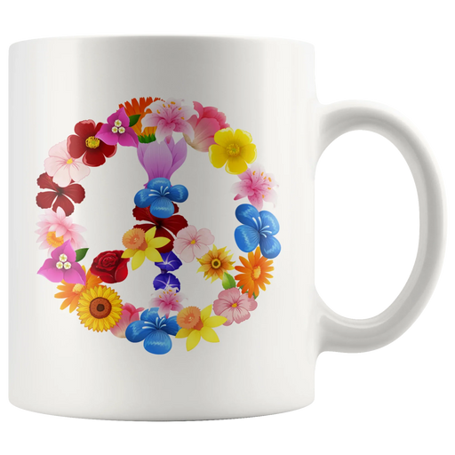 Peace Love Sign Inspiring World Peace Statement Motivational Coffee Mug 11 oz - Panvola