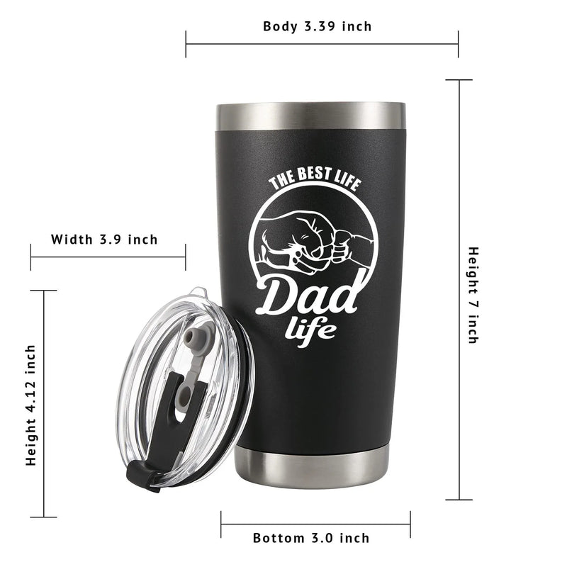 The Best Life Dad Vacuum Insulated Tumbler 20oz Father's Day Gift - Panvola