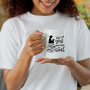 Just A  Girl Who Loves Books Book Lover Coffee Mug 11 oz White.