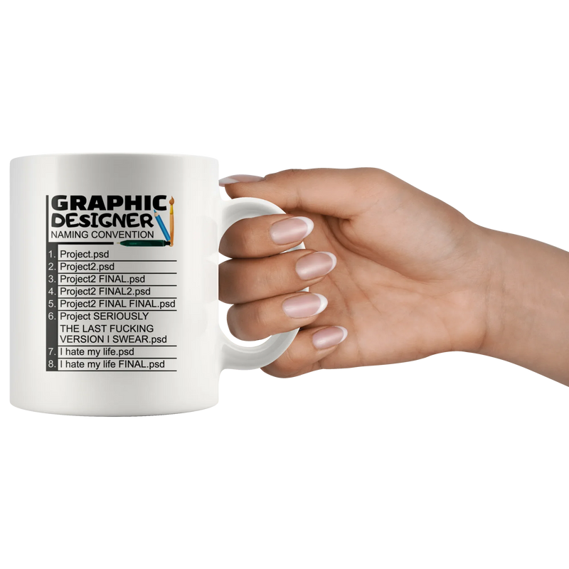 Graphic Designer Naming Convention Project Artist Sarcasm Mug 11 oz - Panvola