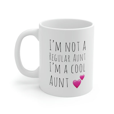 Personalized I'm Not A Regular Aunt I'm A Cool Aunt  Customized Mother's Day Gift From Niece Nephew Sister Ceramic Coffee Mug 11oz White