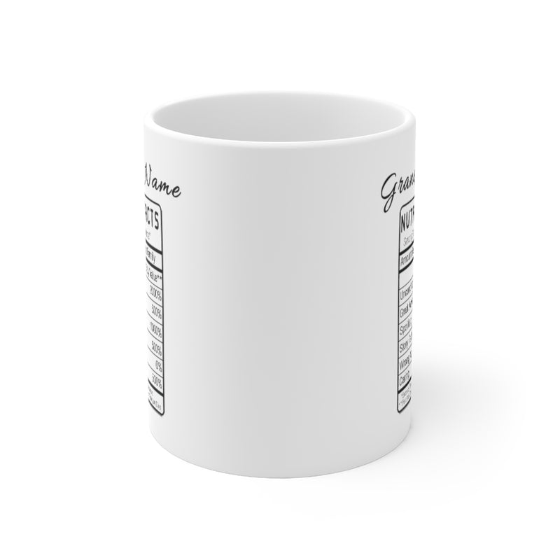Customized Grandma Nutrition Facts Mothers Day Ceramic Mug 11oz White