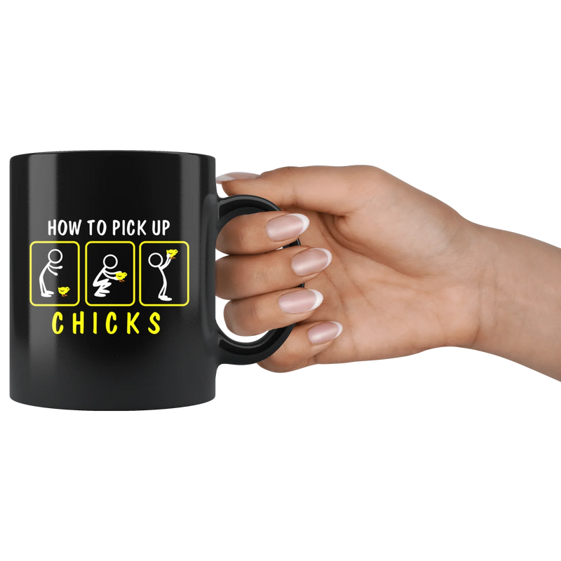 Gift For Men - How To Pick Up Chicks First Date Relationship Appreciation Coffee Mug 11 oz - Panvola