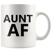 Aunt AF Mug From Niece Nephew Family Funny Ceramic Coffee Cup 11 oz - Panvola