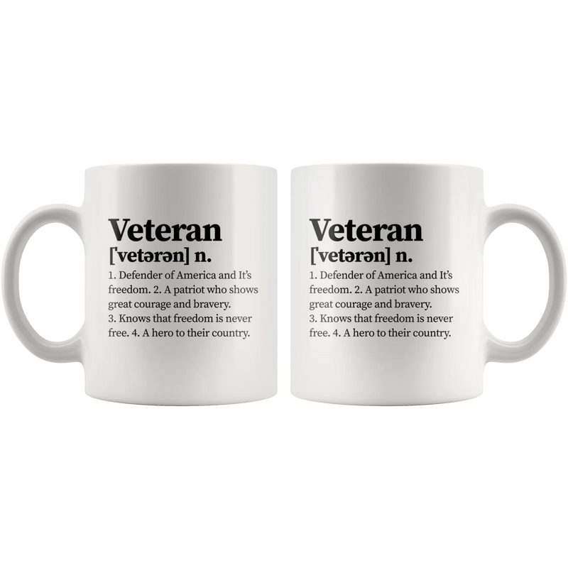 Veteran Definition Defender of America Patriotic Gifts Coffee Mug 11 oz - Panvola