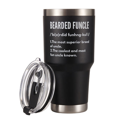 Bearded Funcle Definition Uncle From Niece Nephew Vacuum Tumbler 30 oz