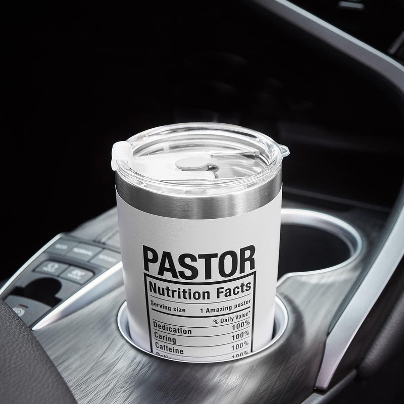 Pastor Nutritional Facts Vacuum Insulated Tumbler 20oz White.