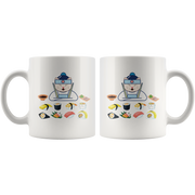 Sushi Cat Chef Japanese Cuisine Funny Coffee Mug.