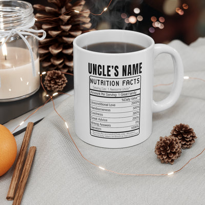 Customized Uncle Nutrition Facts From Niece Nephew Coffee Mug 11oz