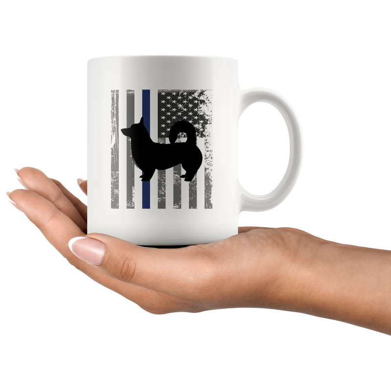 Corgi Police Thin Blue Line Flag Gift Idea Ceramic Coffee Mug 11 oz.