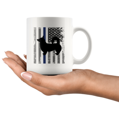 Corgi Police Thin Blue Line Flag Gift Idea Ceramic Coffee Mug 11 oz