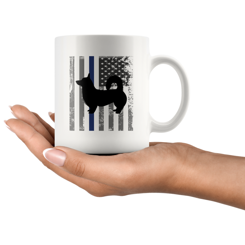Corgi Police Thin Blue Line Flag Gift Idea Ceramic Coffee Mug 11 oz