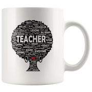 Gift for Teacher Natural Hair Afro for African American Women Mug.