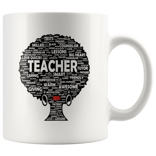Gift for Teacher Natural Hair Afro for African American Women Mug.