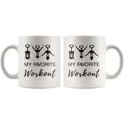 My Favorite Workout Wine Lover Funny Ceramic Coffee Mug 11 oz White.