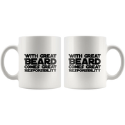 Gift for Father's Day With Great Beard Comes Great Responsibility Funny Mug - Panvola