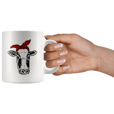 Cow In Red Bandana Farm Lover Country Girl gift Idea Coffee Mug 11 oz