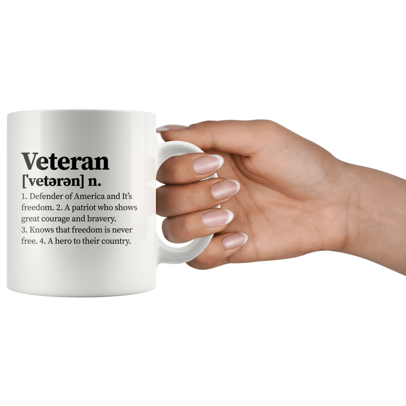 Veteran Definition Defender of America Patriotic Gifts Coffee Mug 11 oz