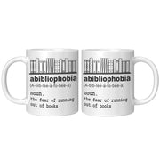 Abibliophobia Book Lover Ceramic Coffee Mug 11 oz White - Panvola