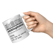 Abibliophobia Book Lover Ceramic Coffee Mug 11 oz White - Panvola