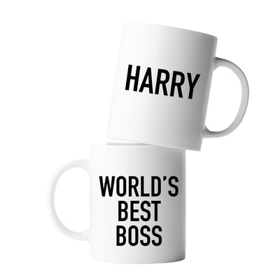 Personalized World's Best Boss Customized Coffee Ceramic Mug From Employees Coworker 11oz White