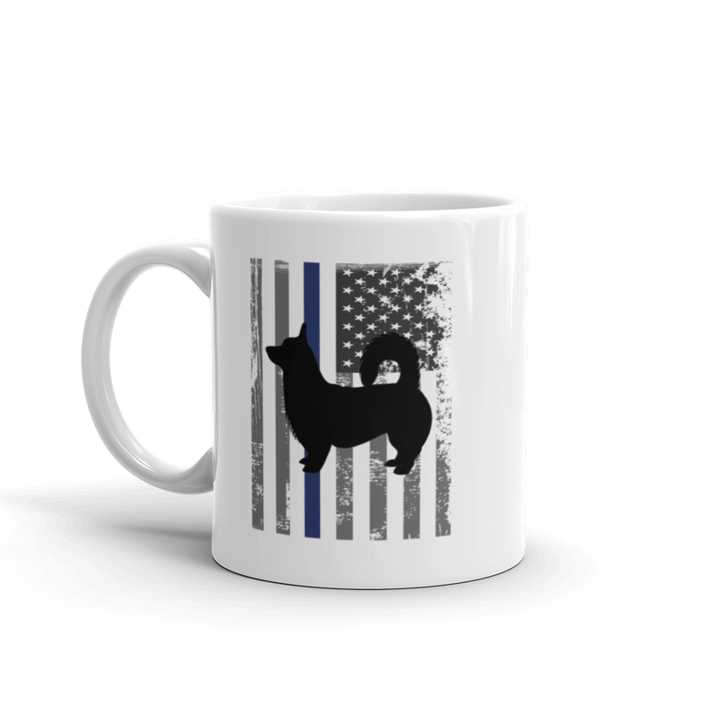 Corgi Police Thin Blue Line Flag Gift Idea Ceramic Coffee Mug 11 oz.