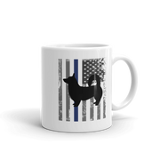 Corgi Police Thin Blue Line Flag Gift Idea Ceramic Coffee Mug 11 oz.