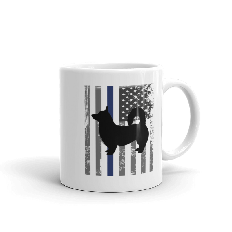 Corgi Police Thin Blue Line Flag Gift Idea Ceramic Coffee Mug 11 oz.