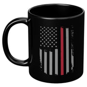 Fireman American Flag Patriotic Firefighters Coffee Mug 11 oz Black - Panvola