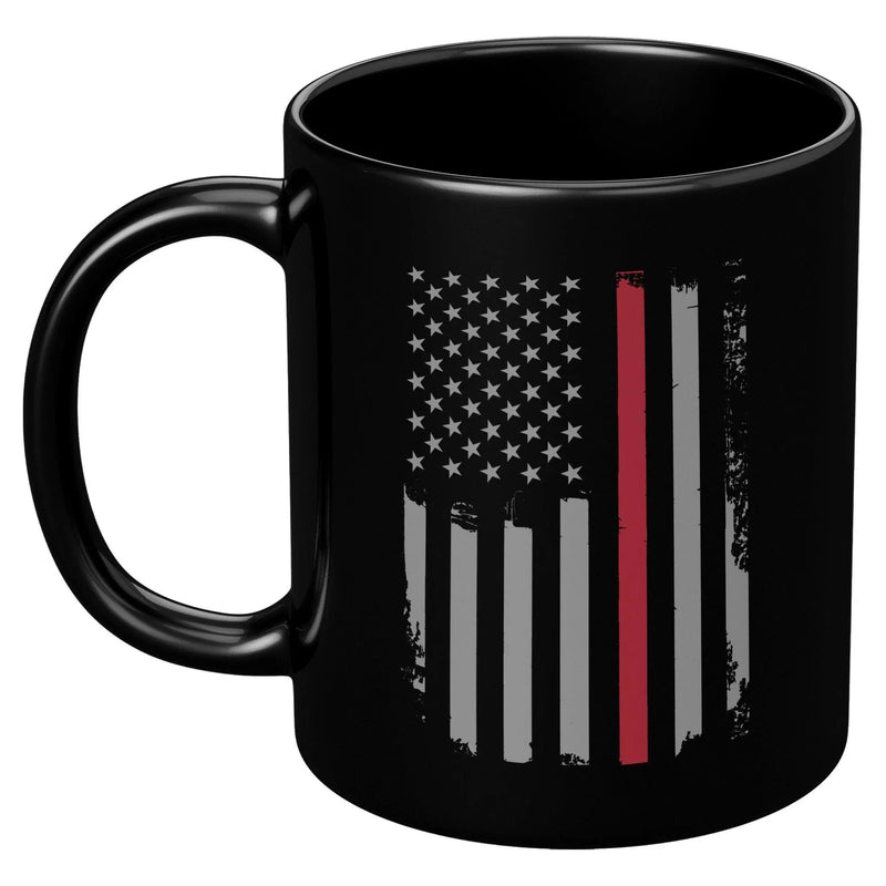 Fireman American Flag Patriotic Firefighters Coffee Mug 11 oz Black - Panvola