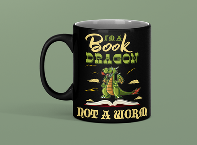 I'm A Book Dragon Not A Worm Book Lover Reader Funny Coffee Gift Mug