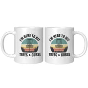 I'm here to Hit Trees and Curse Retro Disc Golf Sports Coffee Mug 11 oz white - Panvola
