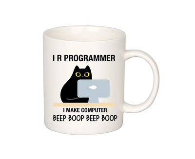 I R Programmer I Make Computer Beep Cat Coffee Mug 11oz