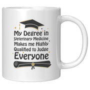 My Degree in Veterinary Medicine Makes me Highly Qualified to Judge Everyone Coffee Mug 11 oz - Panvola
