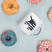 Policorn Thin Blue Line Police Flag Ceramic Mug.