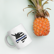 Policorn Thin Blue Line Police Flag Ceramic Mug.
